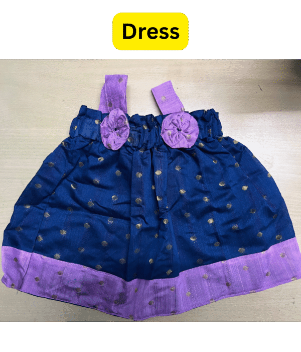 Blue Baby Girl Frock Set with Headband & Chappal– Ethnic Style - Image 4