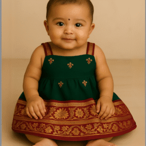 Baby Girl Green Frock – Ethnic Style