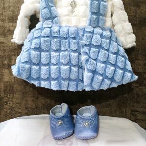 BF01 Blue - Baby Frock with  Matching Shoes