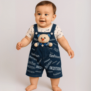 Teddy Dungaree Set (3–6 Months)