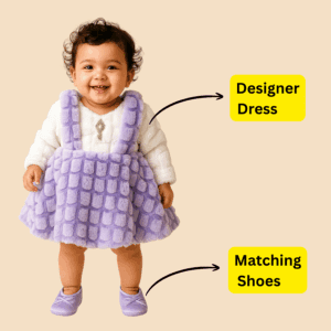 BF01 Lavender - Baby Frock with  Matching Shoes